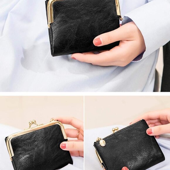 Womens RFID Leather Wallet Compact Bifold Coin Purse Card Holder Gift - Picture 3 of 7